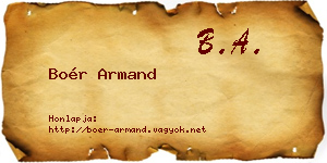 Boér Armand névjegykártya