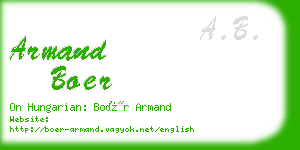 armand boer business card
